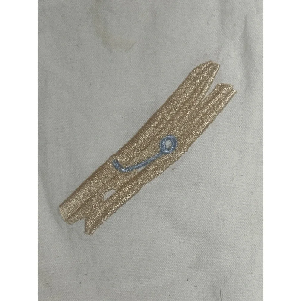 Whitmor Clothespin Bag Vintage Embroidered Cottagecore Farmhouse Laundry